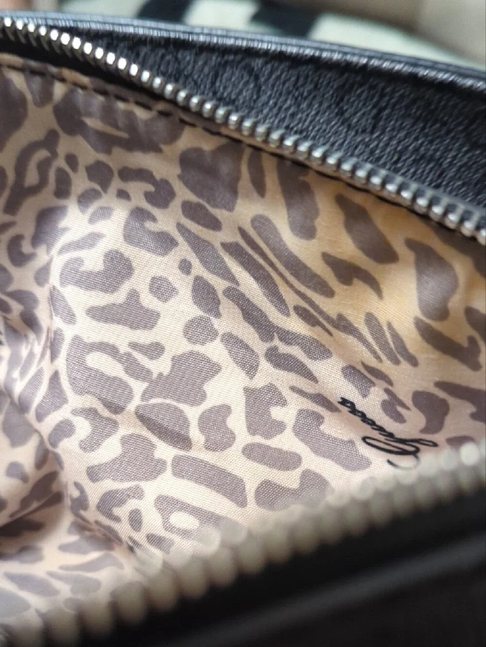 Guess Black Signature Monogram Satchel with Charm